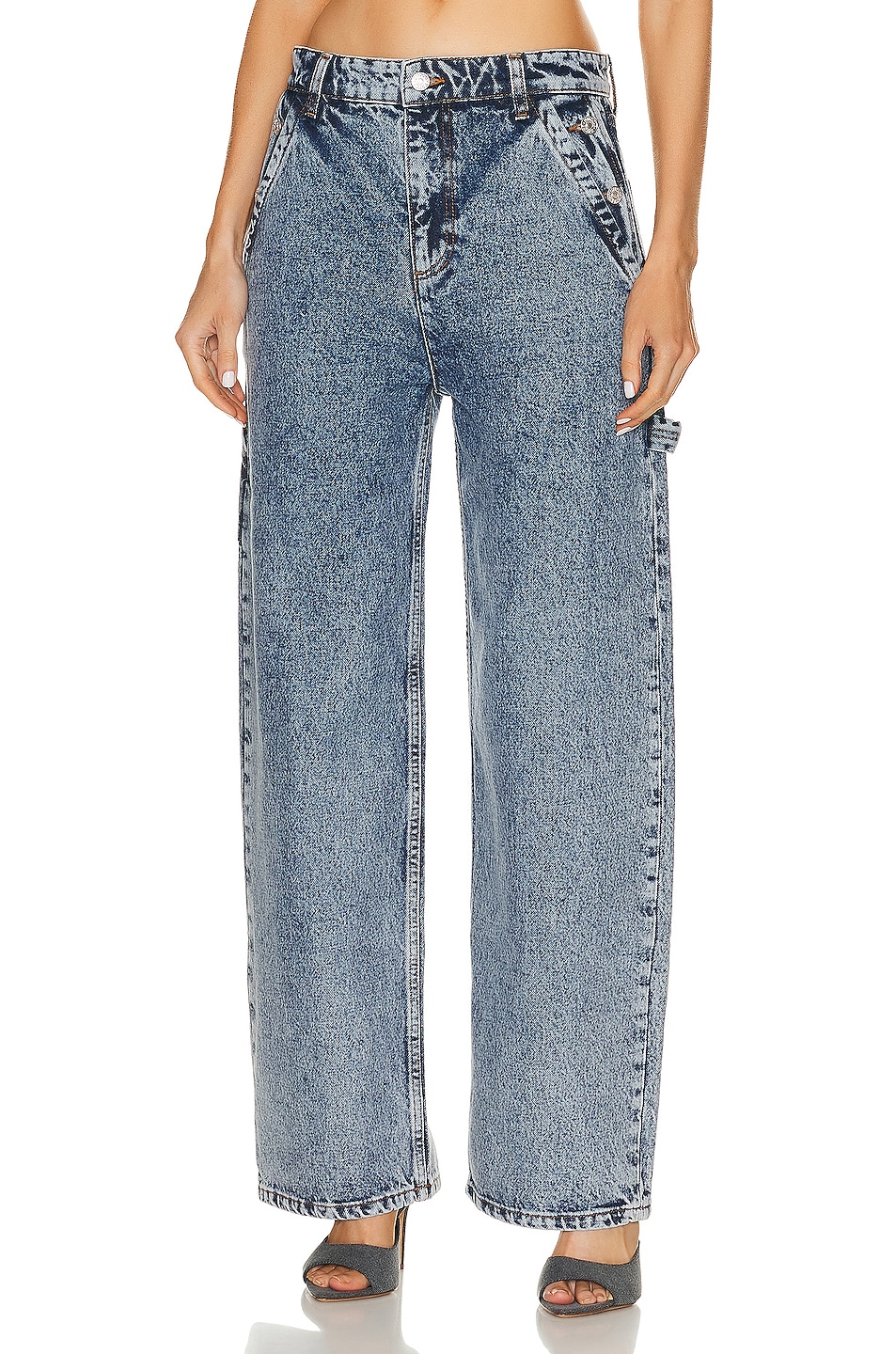 Image 1 of Moschino Jeans Wide Leg Jean in Fantasy Print Blue