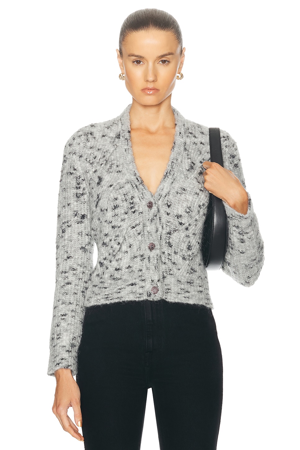Image 1 of Moschino Jeans Long Sleeve Cardigan in Muti Black