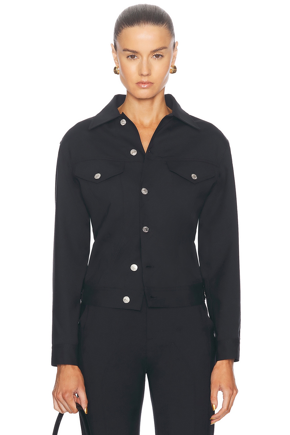 Image 1 of Moschino Jeans Denim Jacket in Black