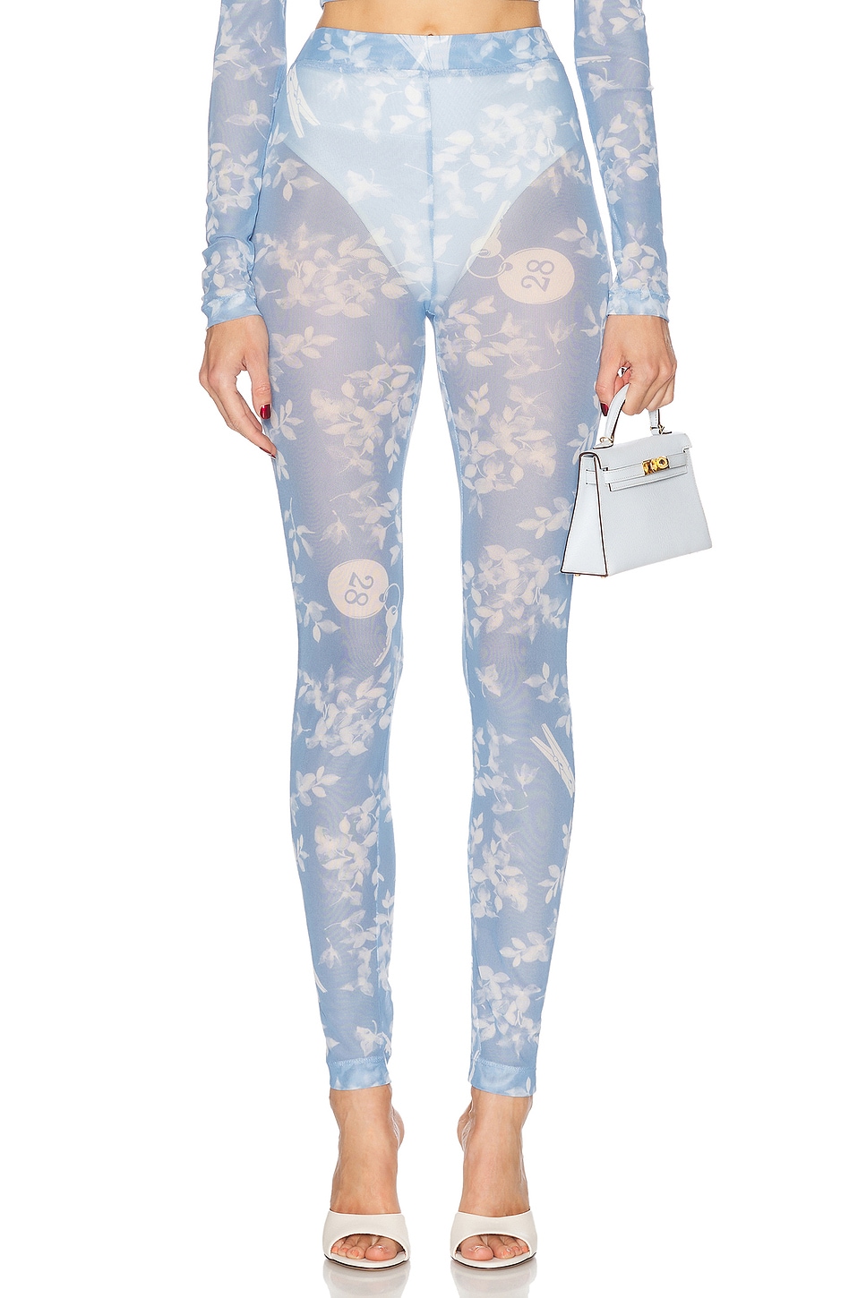 Image 1 of Moschino Jeans Floral Legging in Multi Light Blue