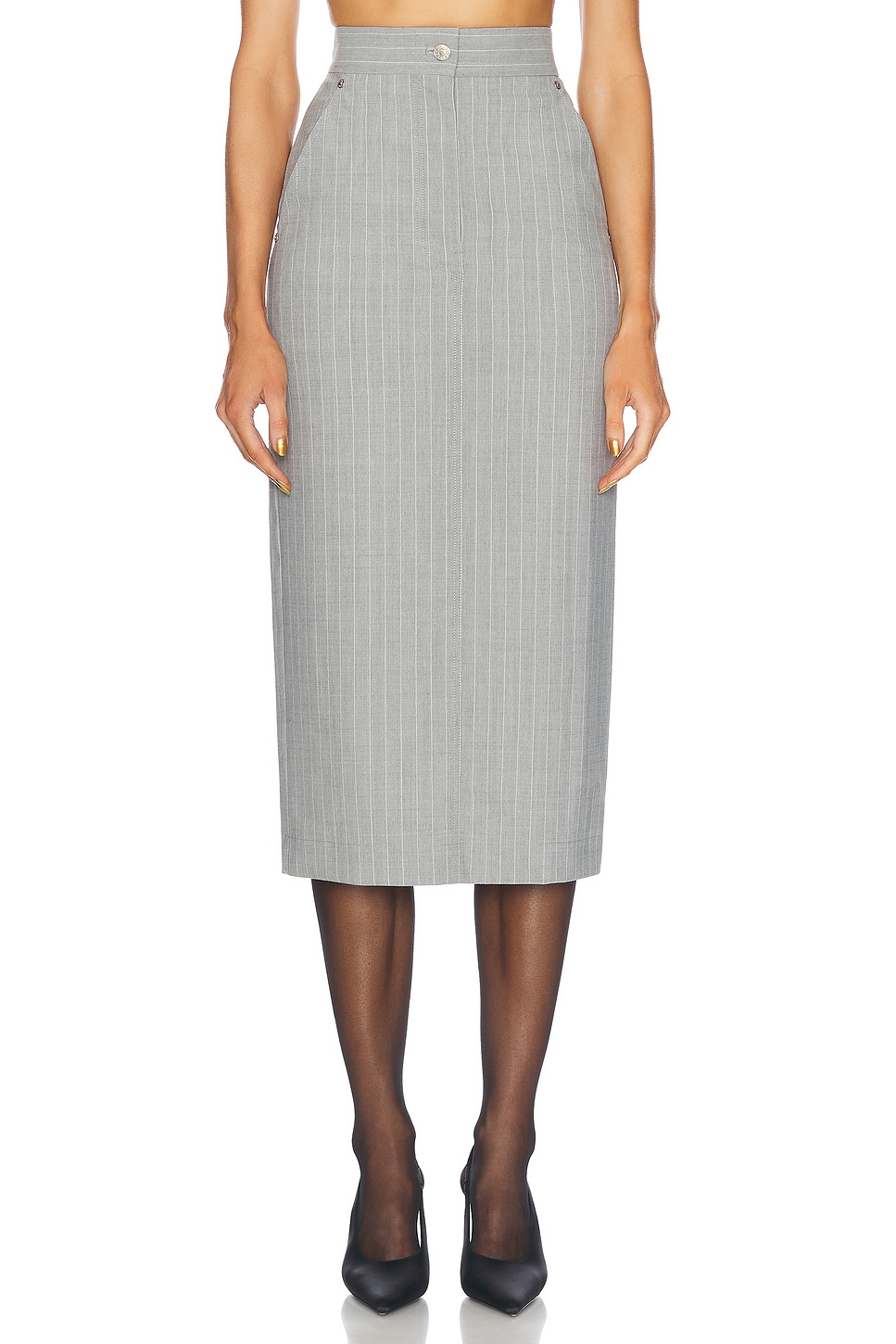 Image 1 of Moschino Jeans Midi Skirt in Multi Grey