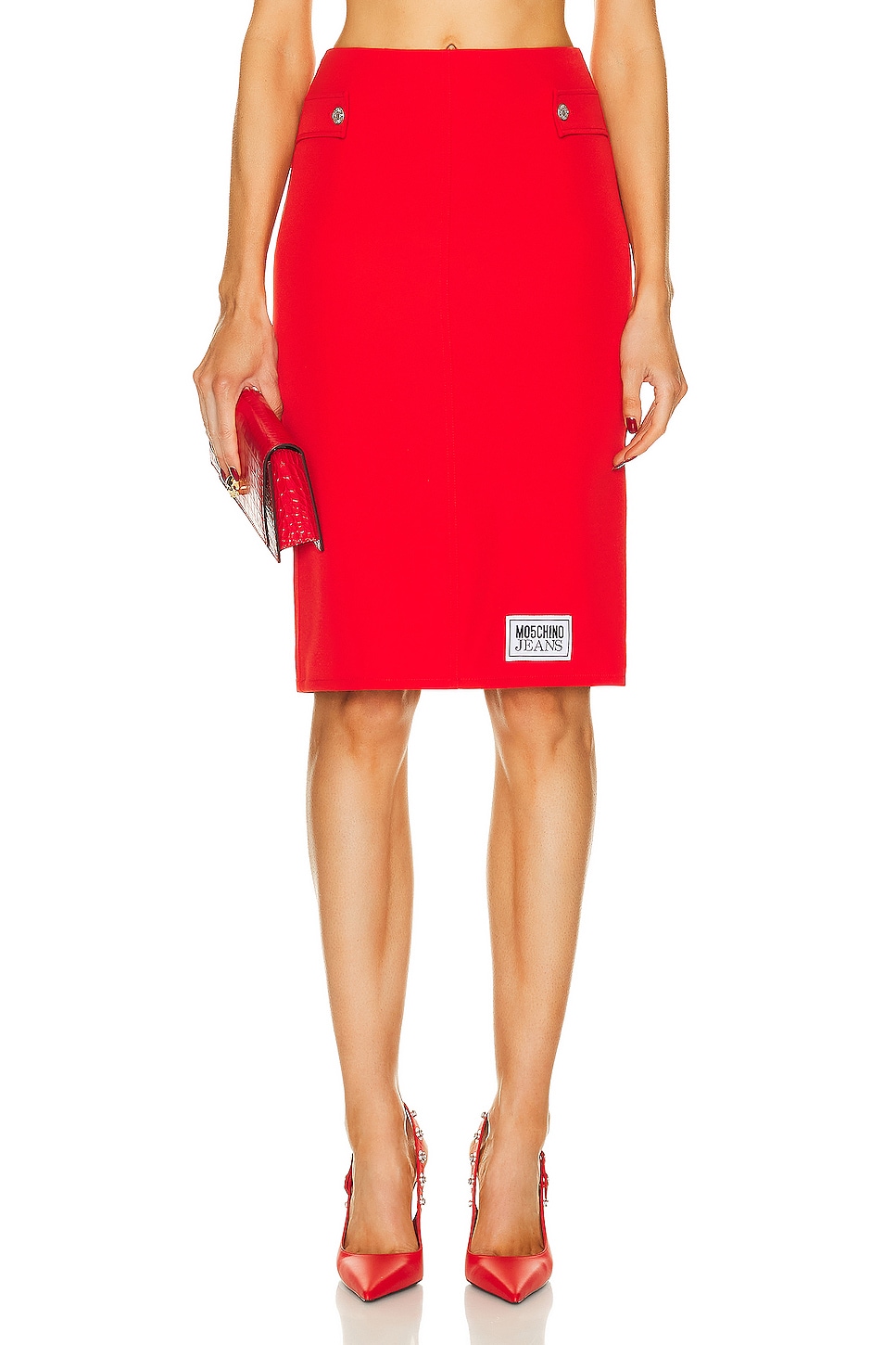Image 1 of Moschino Jeans Cady Skirt in Red