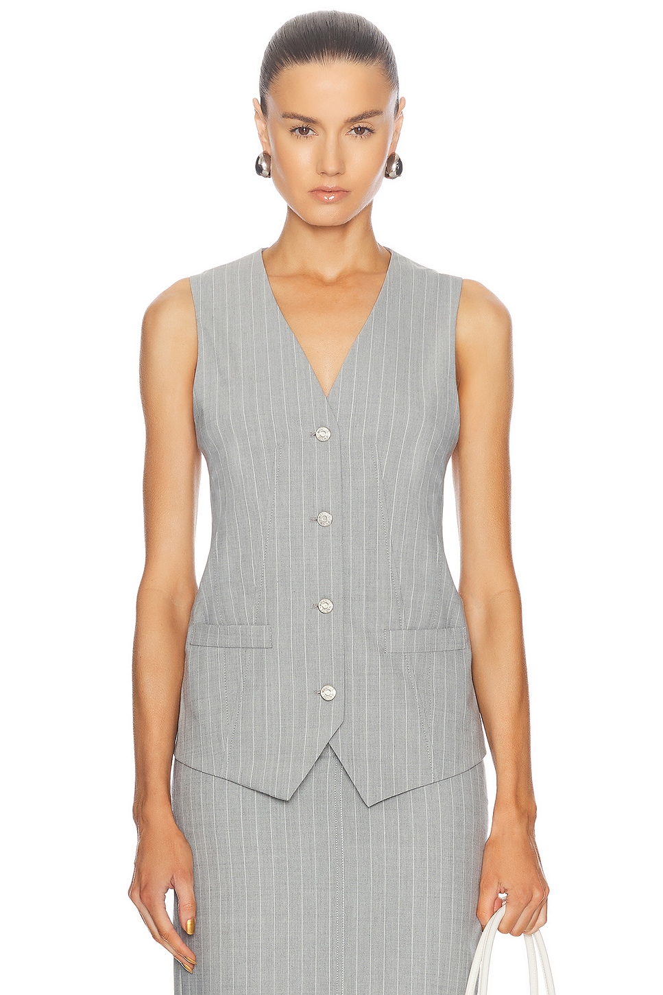 Shop Moschino Jeans Vest Top In Multi Grey