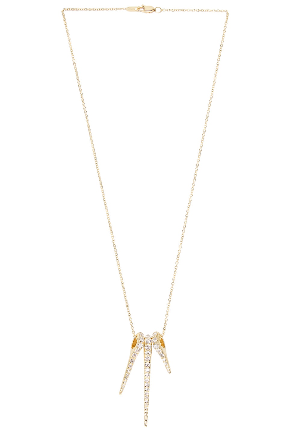 Lola Needle Pendant Set Necklace in Metallic Gold