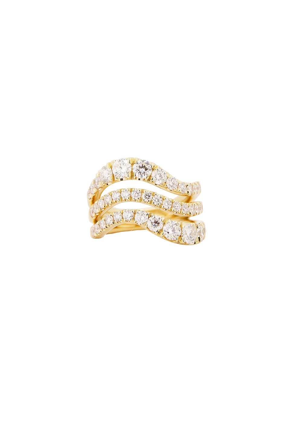 Clara Triple Wave Ring in Metallic Gold