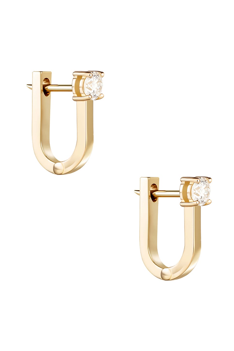 Aria U Huggie Hoop Earrings in Metallic Gold