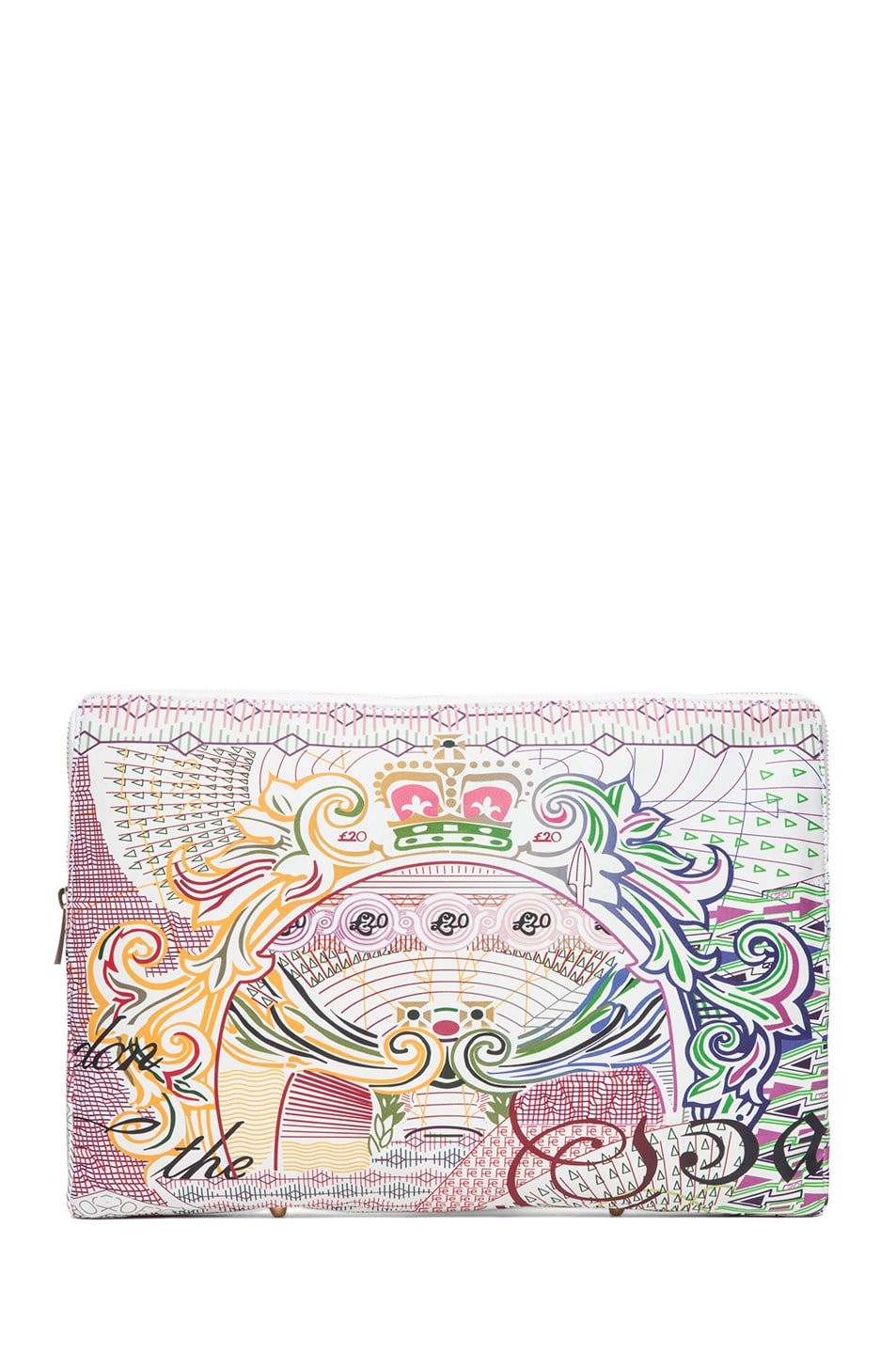 Image 1 of Mary Katrantzou Large Leather Clutch in Pound