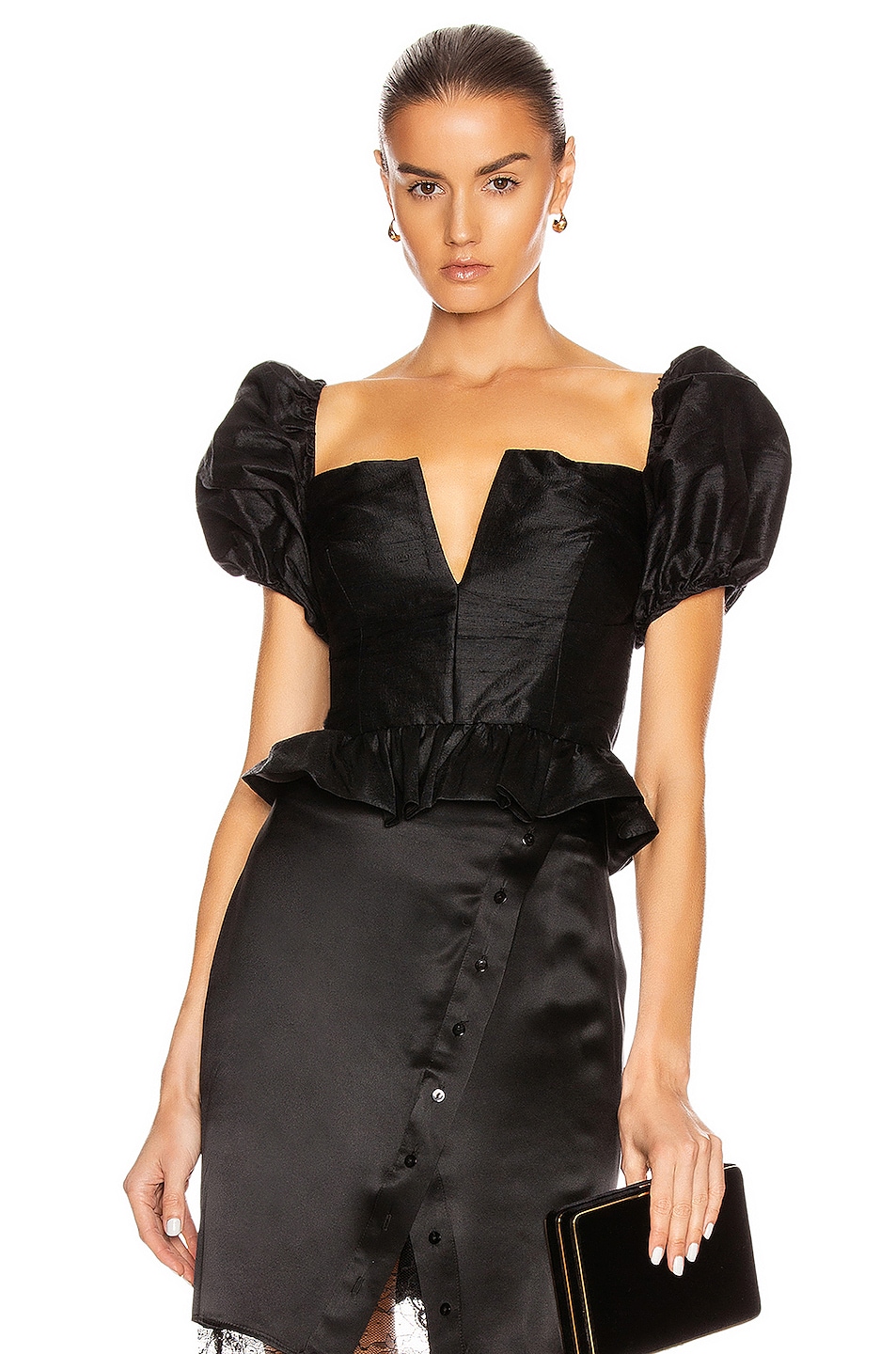 Image 1 of Markarian Lucia Off the Shoulder Peplum Top in Black