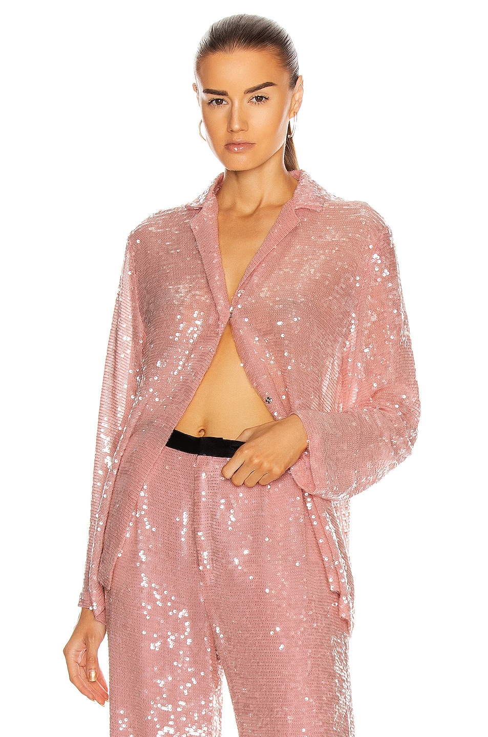 Image 1 of Markarian Zyphyrus Sequin Pajama Top in Pink