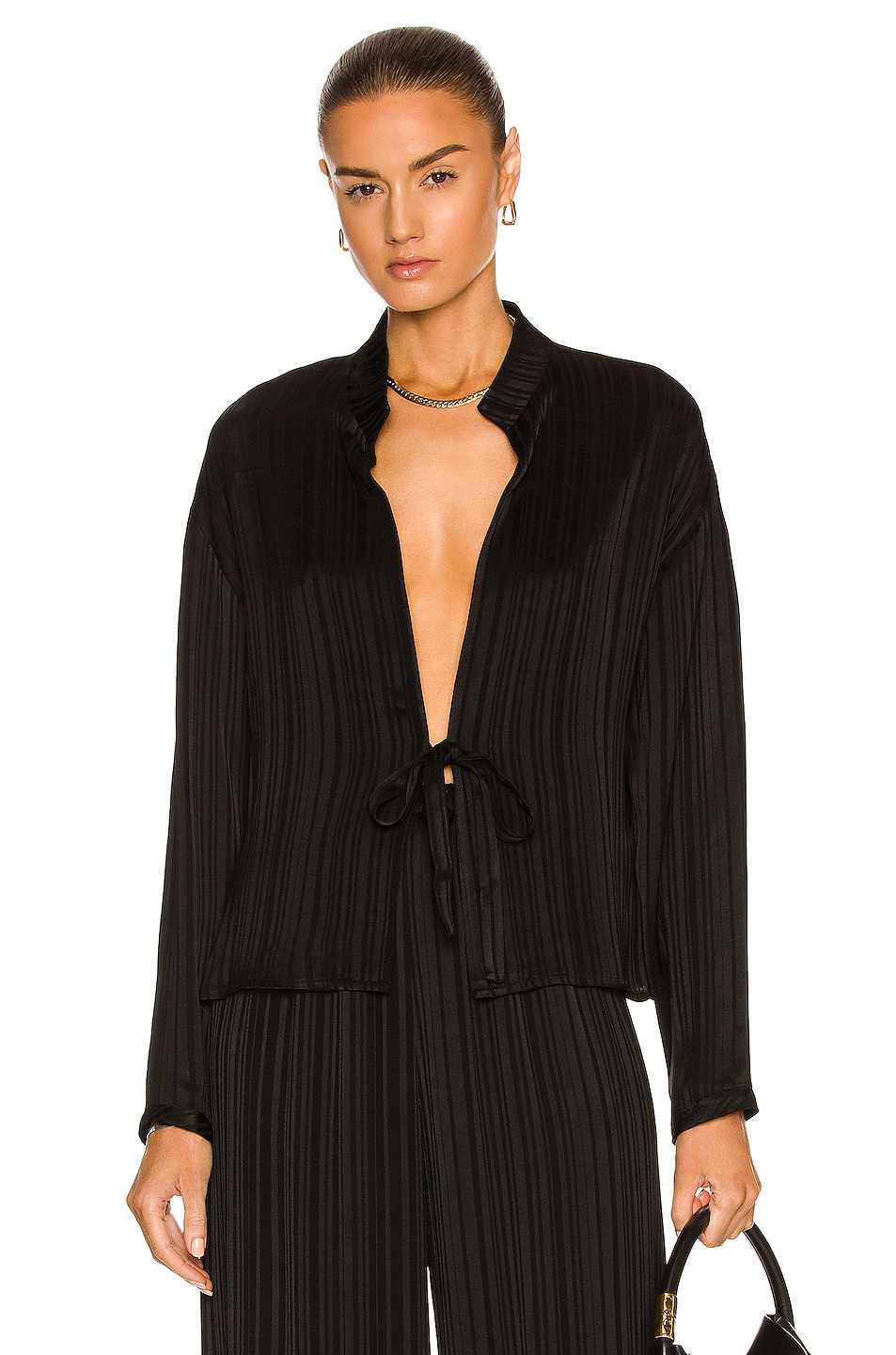 Image 1 of Markarian Spuria Tie Front Top in Black