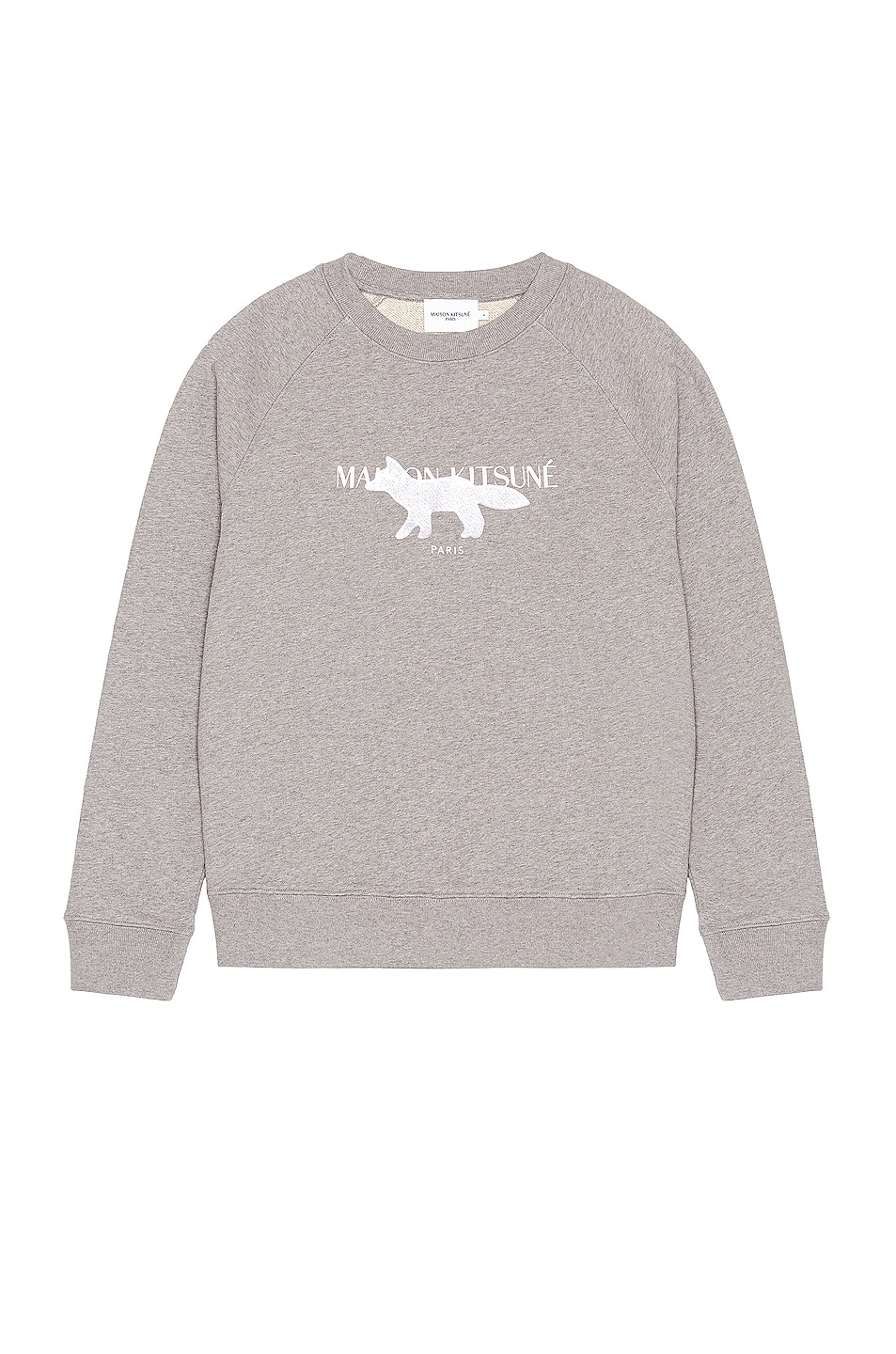 Image 1 of Maison Kitsune Fox Stamp Clean Sweatshirt in Grey Melange