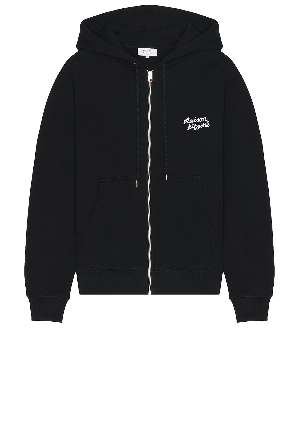 Image 1 of Maison Kitsune Handwriting Comfort Zipped Hoodie in Black & White