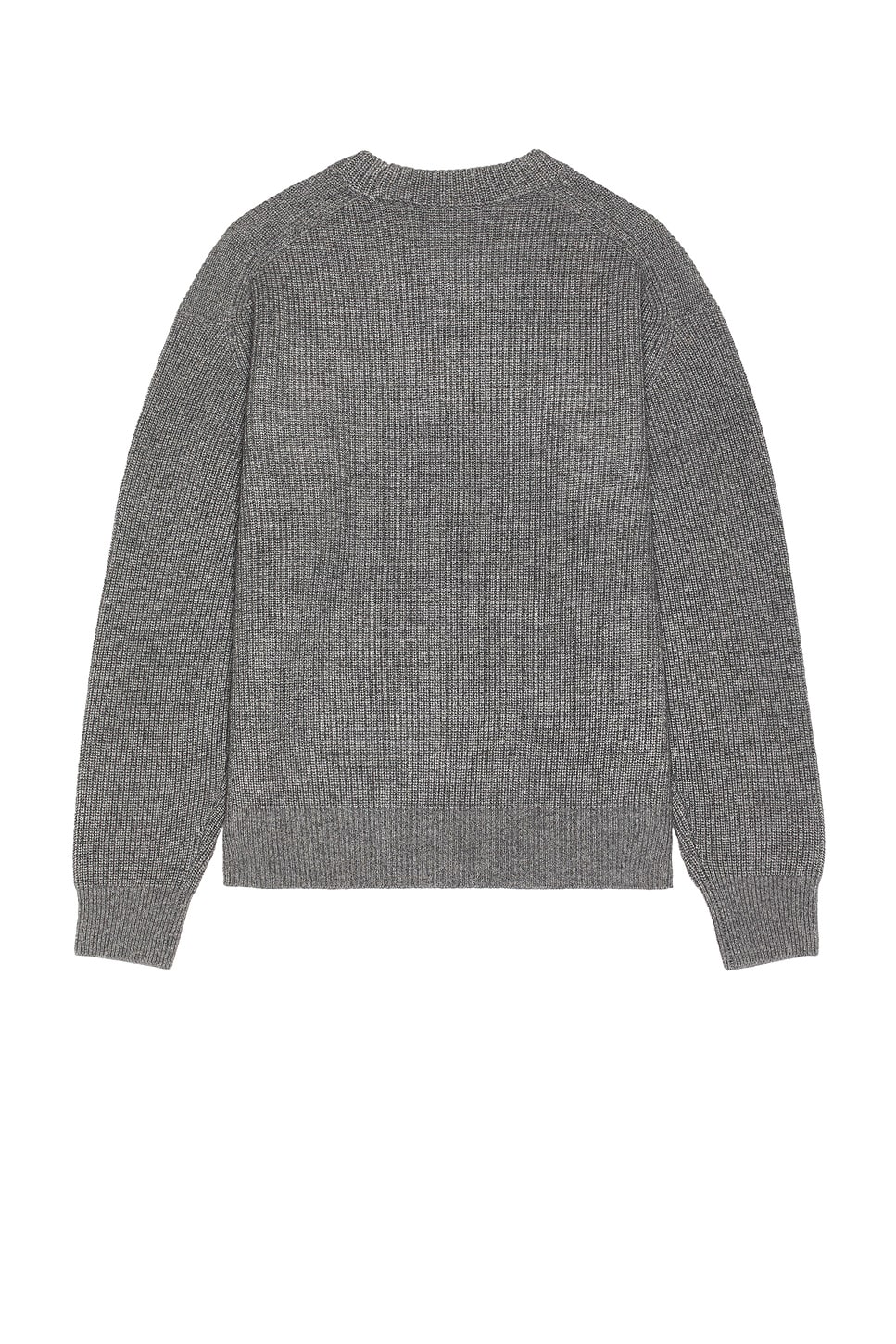 Shop Maison Kitsuné Bold Fox Head Patch Comfort Ribbed Sweater In Medium Grey Melange