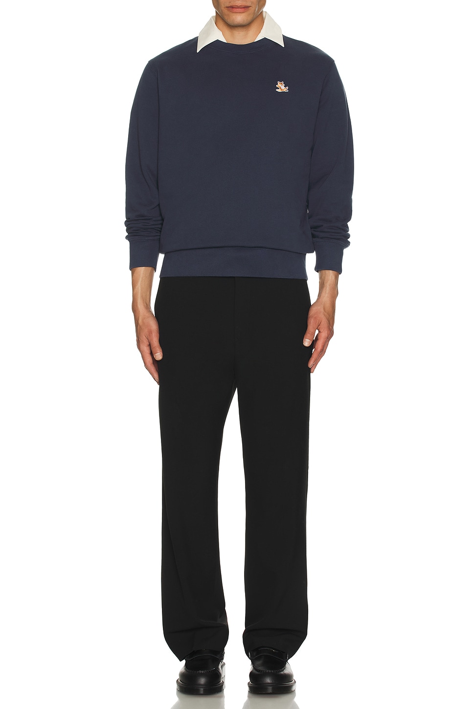 Image 1 of Maison Kitsune Chillax Patch Regular Sweatshirt in Beat Blue