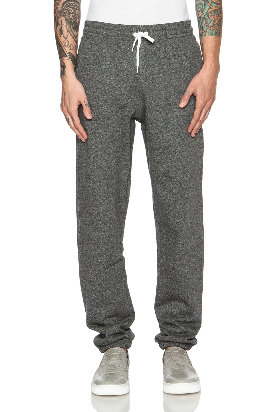 Image 1 of Maison Kitsune Jogging Molleton Cotton Pants in Dark Grey Melange