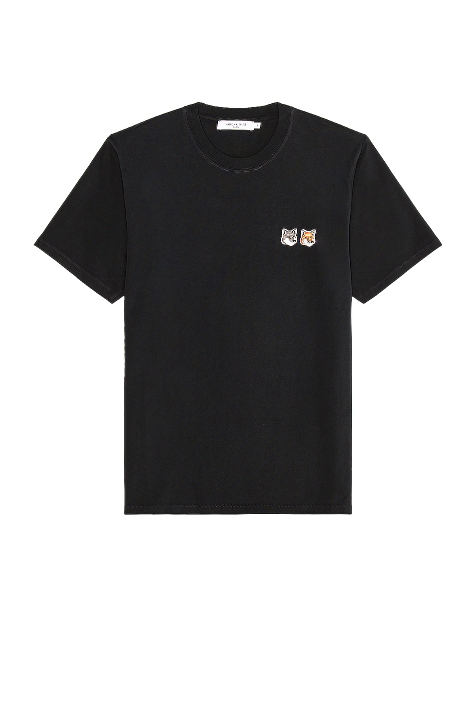 Image 1 of Maison Kitsune Double Fox Head Patch Classic Tee-Shirt in Anthracite