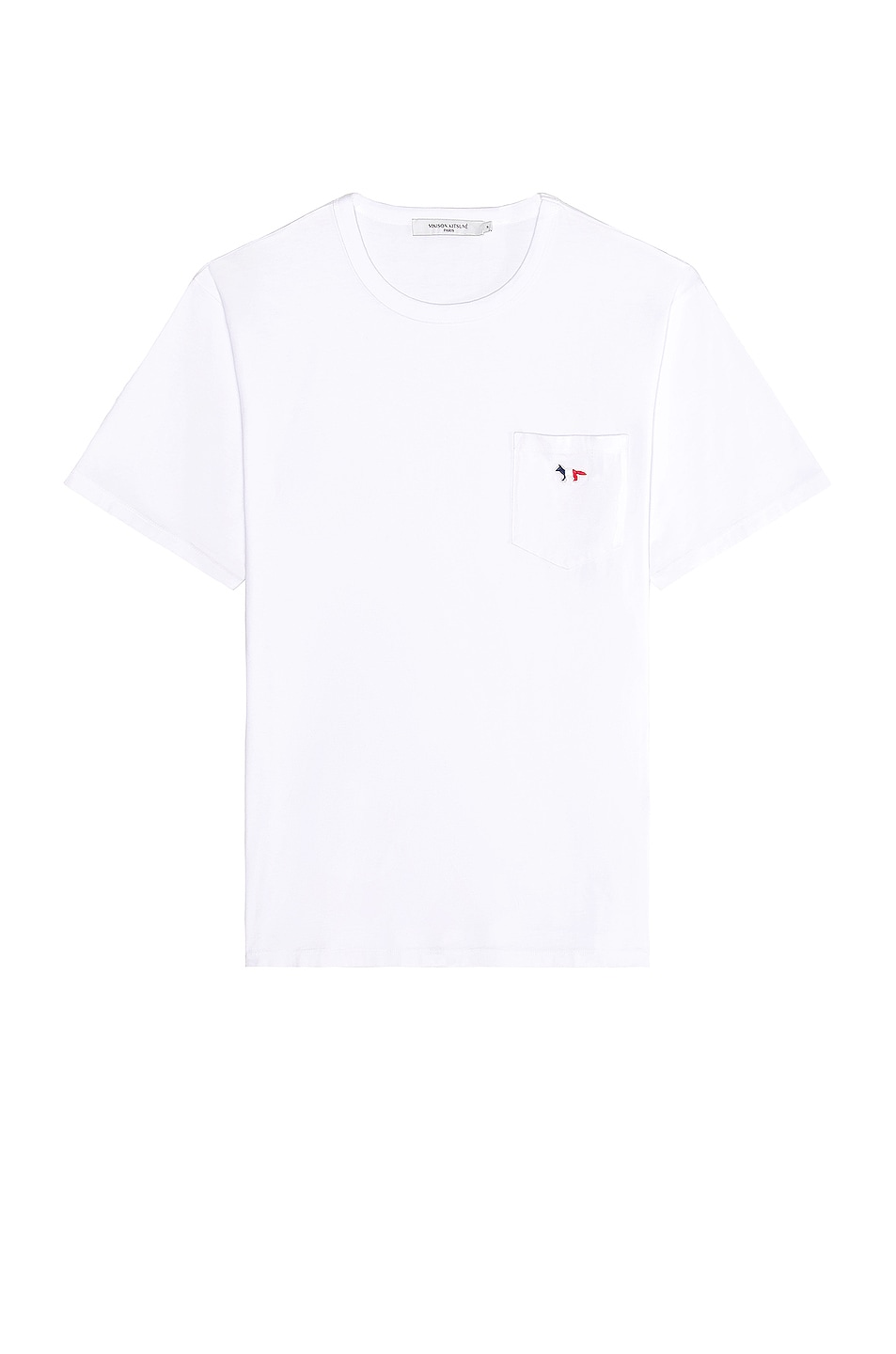 Image 1 of Maison Kitsune Tricolor Fox Patch Classic Pocket Tee-Shirt in White