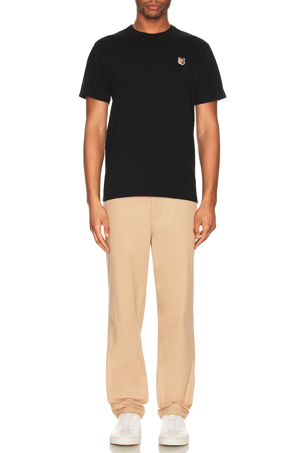 Image 1 of Maison Kitsune Fox Head Patch Classic Tee in Black