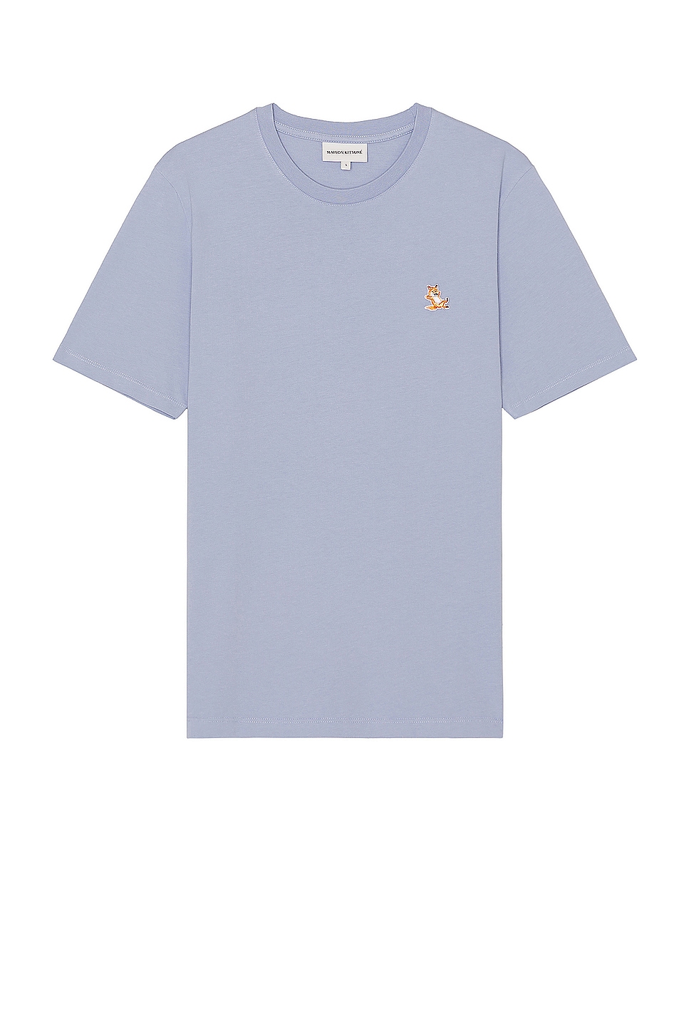 Image 1 of Maison Kitsune Chillax Fox Patch Regular T-shirt in Beat Blue