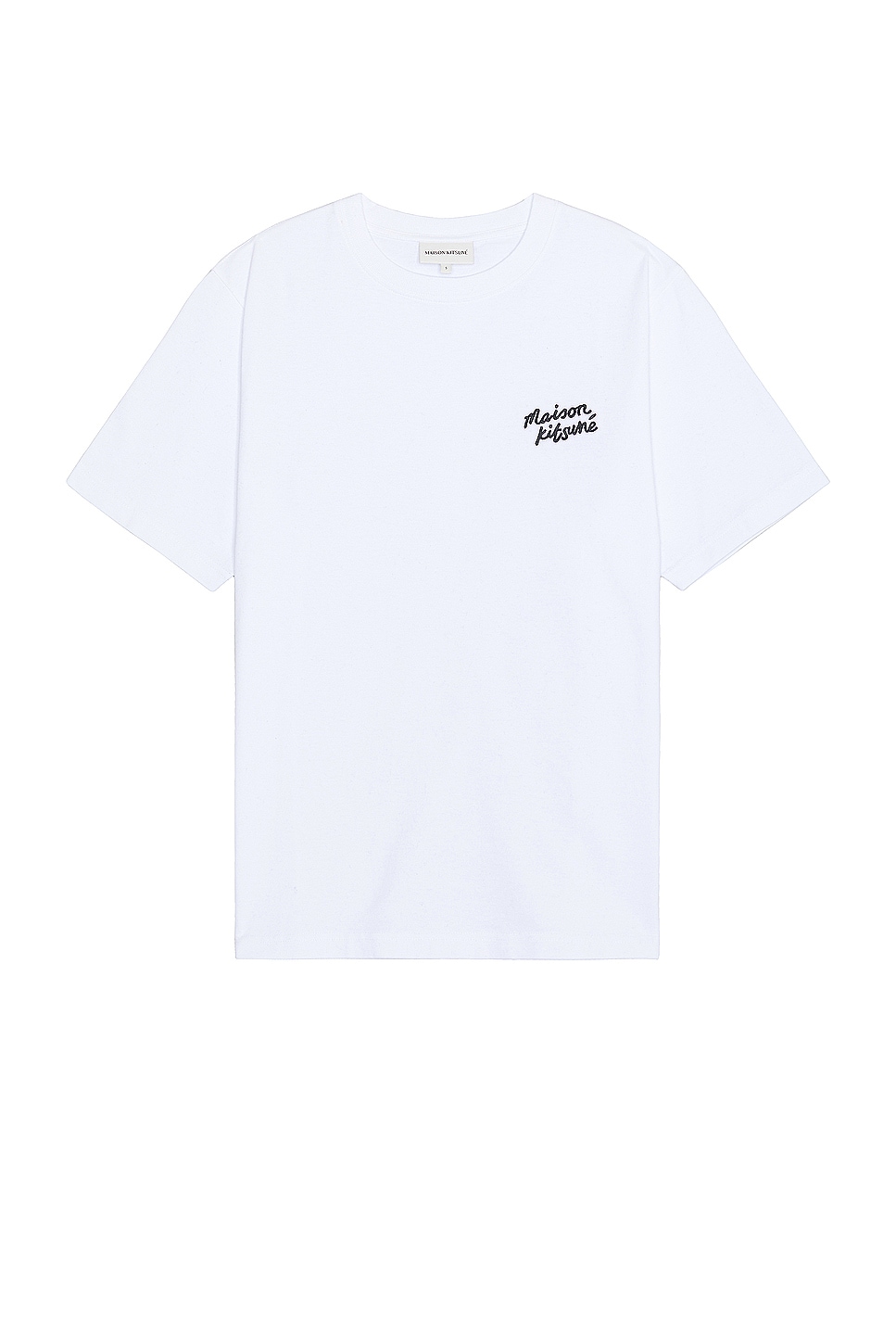 Image 1 of Maison Kitsune Handwriting Comfort T-shirt in White & Black