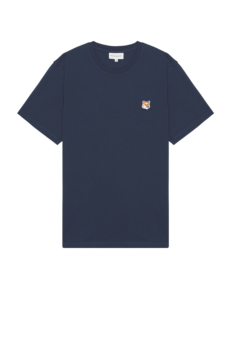 Image 1 of Maison Kitsune Fox Head Patch Regular T-shirt in Ink Blue