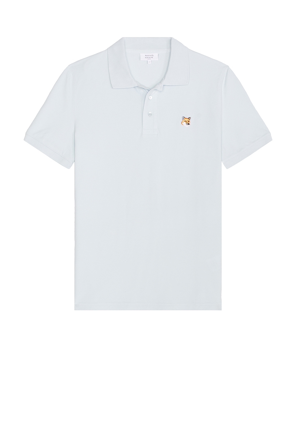 Image 1 of Maison Kitsune Fox Head Patch Regular Polo in Cirrus Blue
