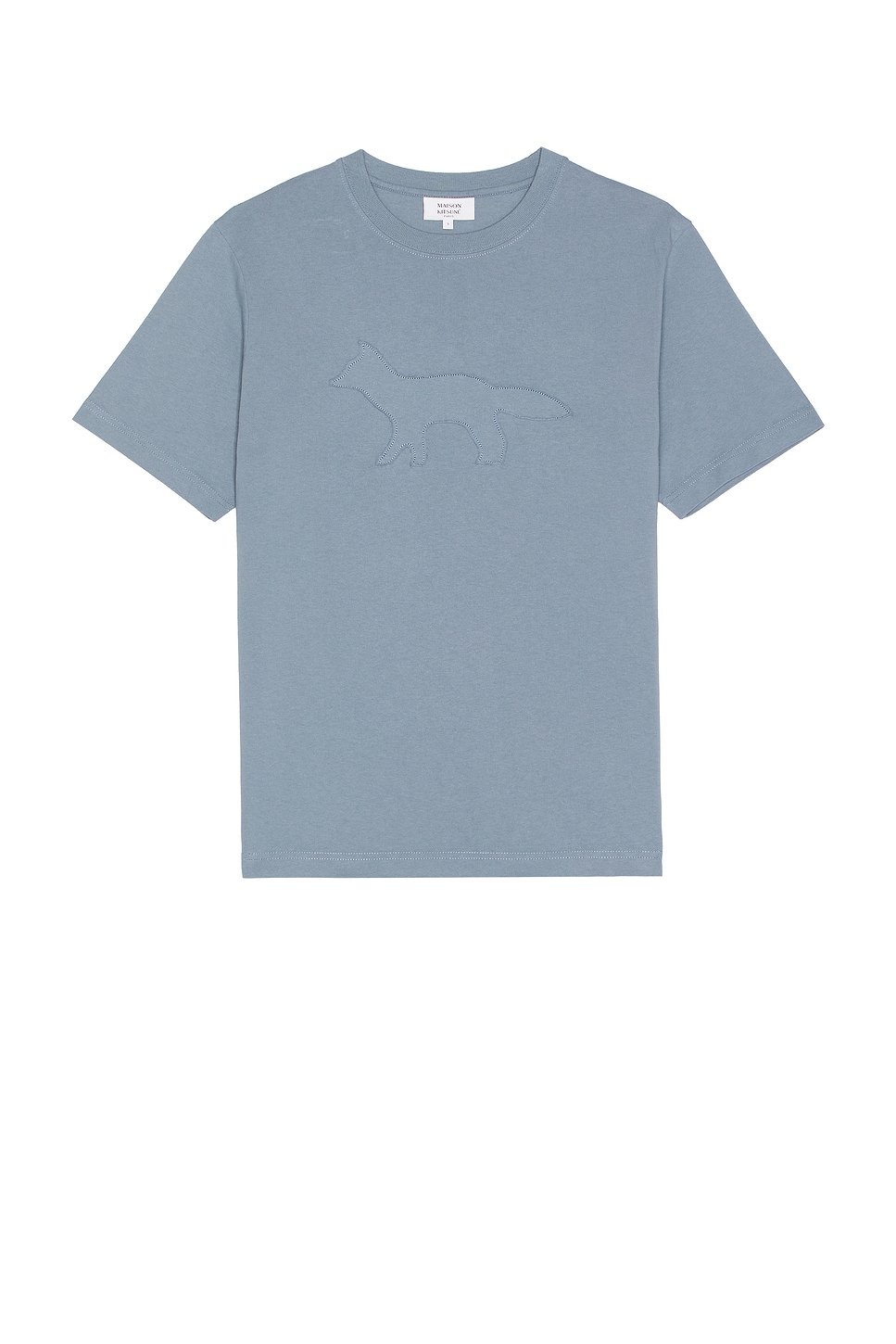 Image 1 of Maison Kitsune Crafted Profile Fox Comfort Tee in Zinc Grey