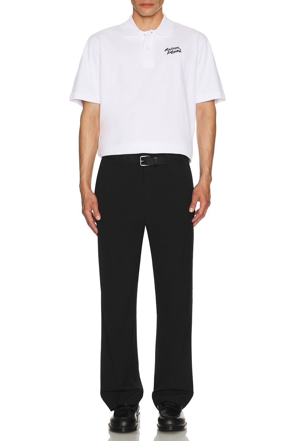 Image 1 of Maison Kitsune Maison Kitsune Handwriting Comfort Polo in White