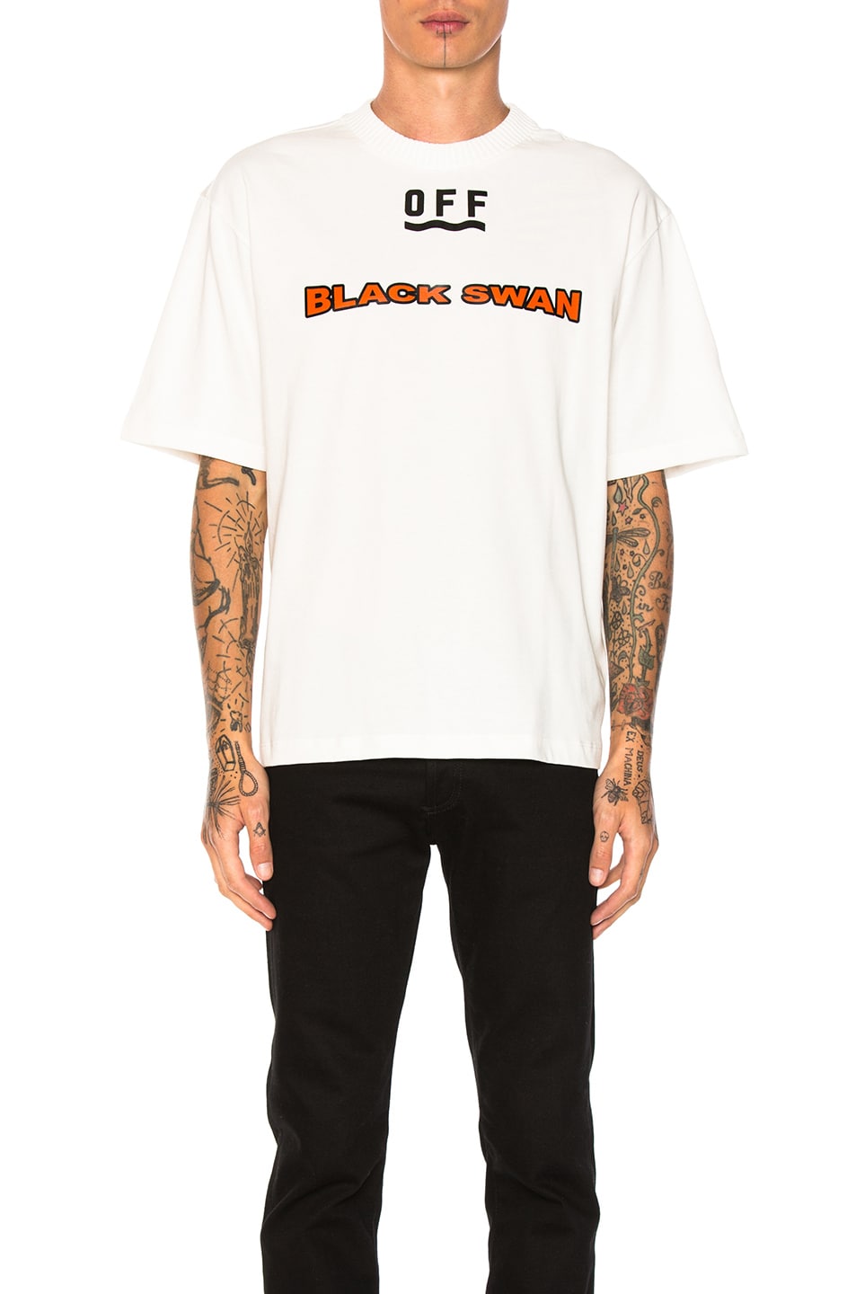 Image 1 of Moncler x Off White Black Swan Tee in White