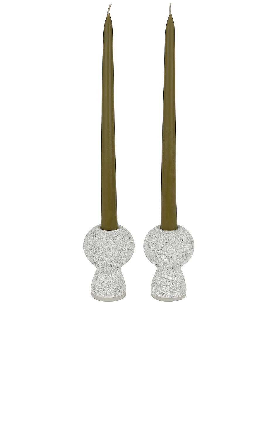 Image 1 of Marloe Marloe Short Pair Candleholder in Lava & Bone