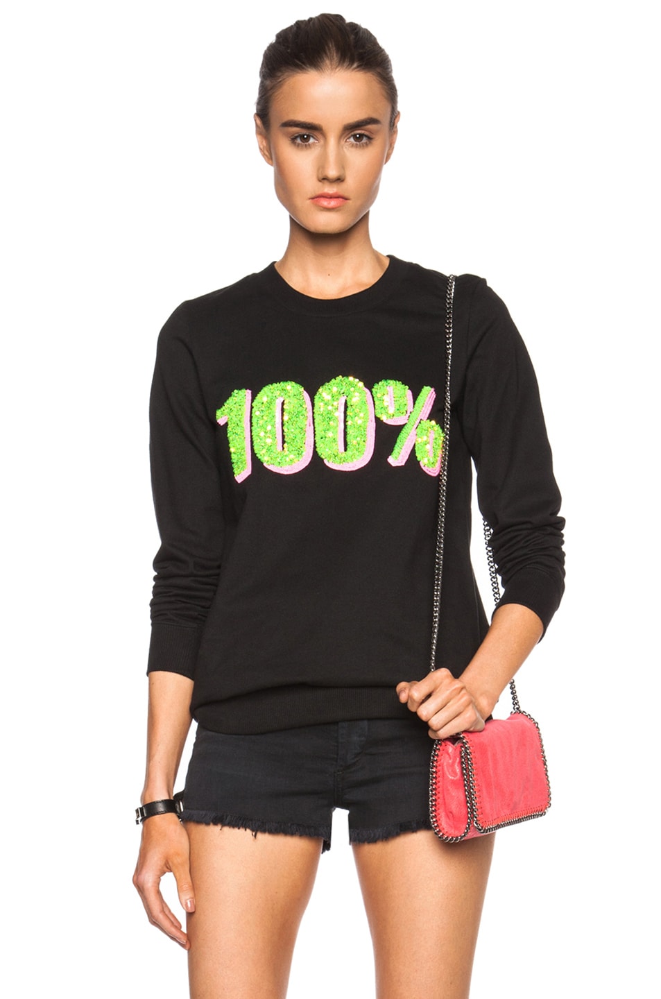 Image 1 of Markus Lupfer 100% Sequin Anna Cotton Sweatshirt in Black
