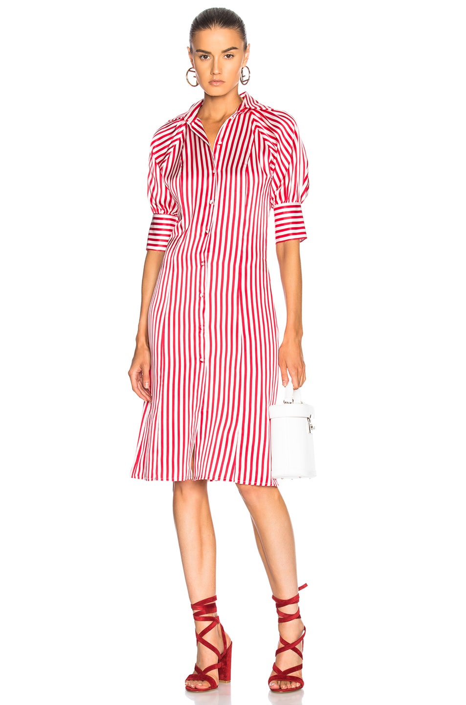 Image 1 of Maggie Marilyn Toni's Shirt Dress in Cherry Stripe