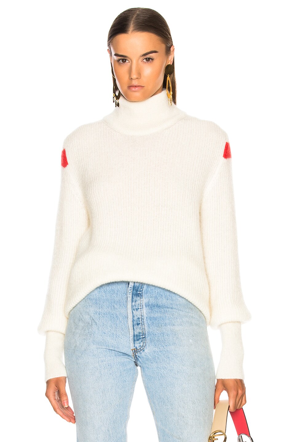 Image 1 of Maggie Marilyn Come in From the Cold Knit Sweater in White & Red Stripe