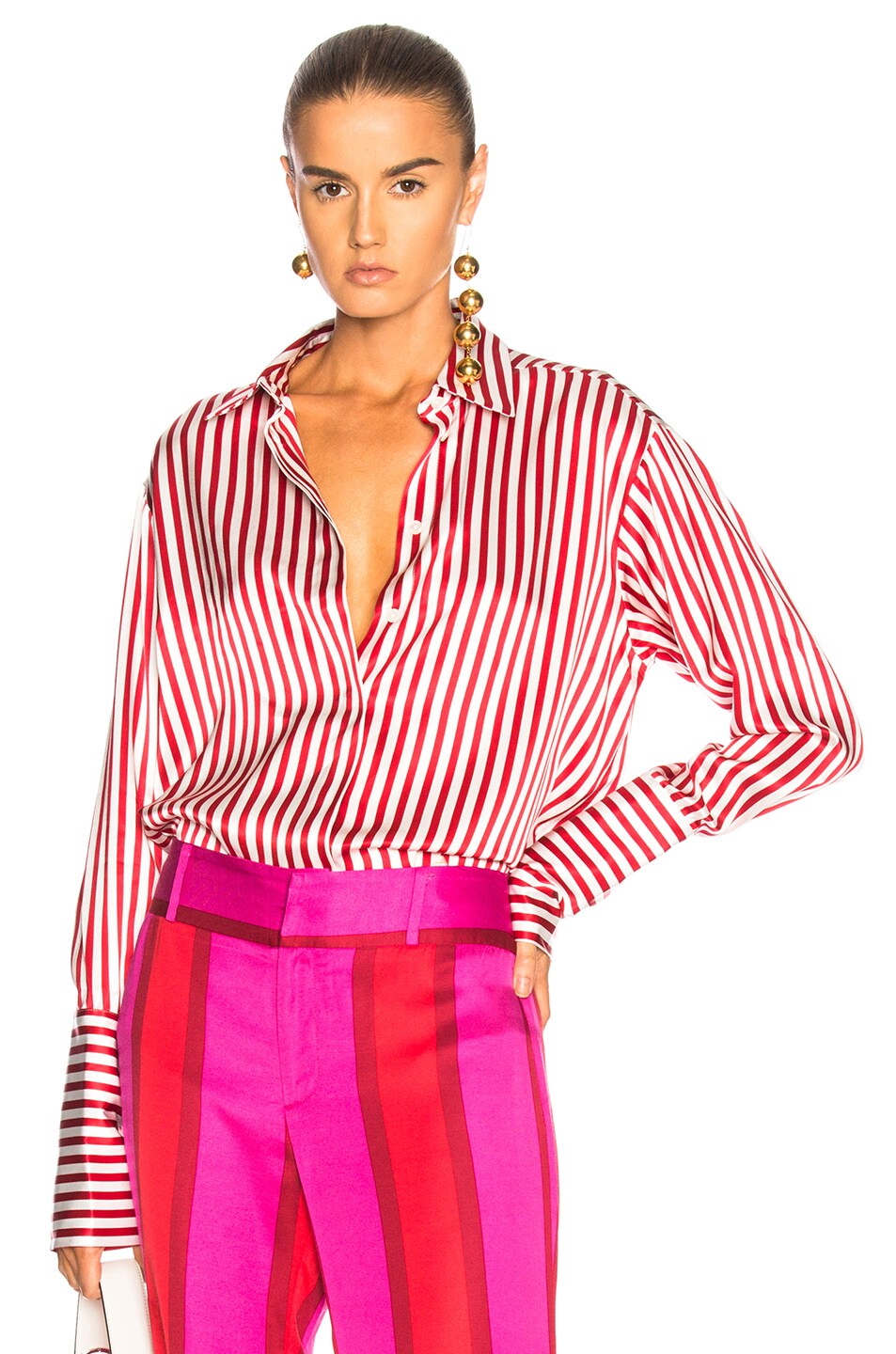 Image 1 of Maggie Marilyn Aimee's Shirt in Cherry Stripe
