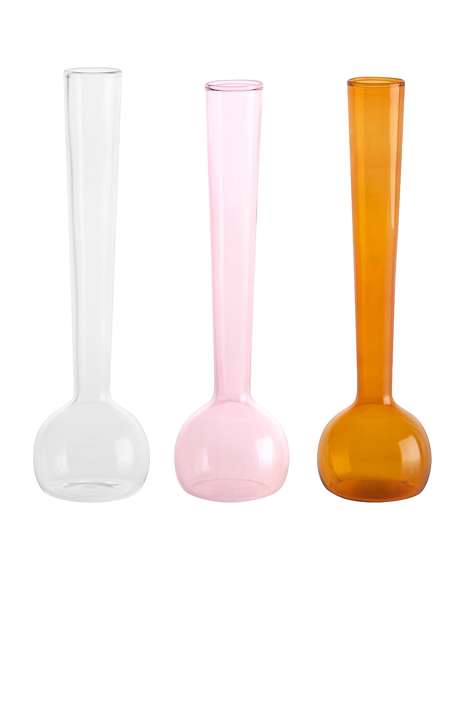 Image 1 of Maison Balzac Margot Vase Trio in Clear, Pink, & Amber