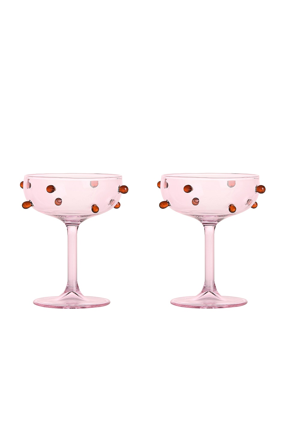 Image 1 of Maison Balzac 2 Pomponette Coupes in Pink & Amber