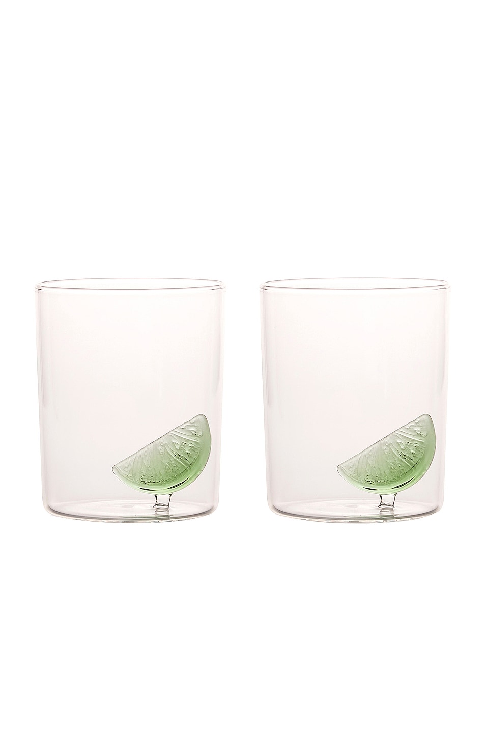 Image 1 of Maison Balzac Gin And Tonic Glass Set of 2 in Clear & Green