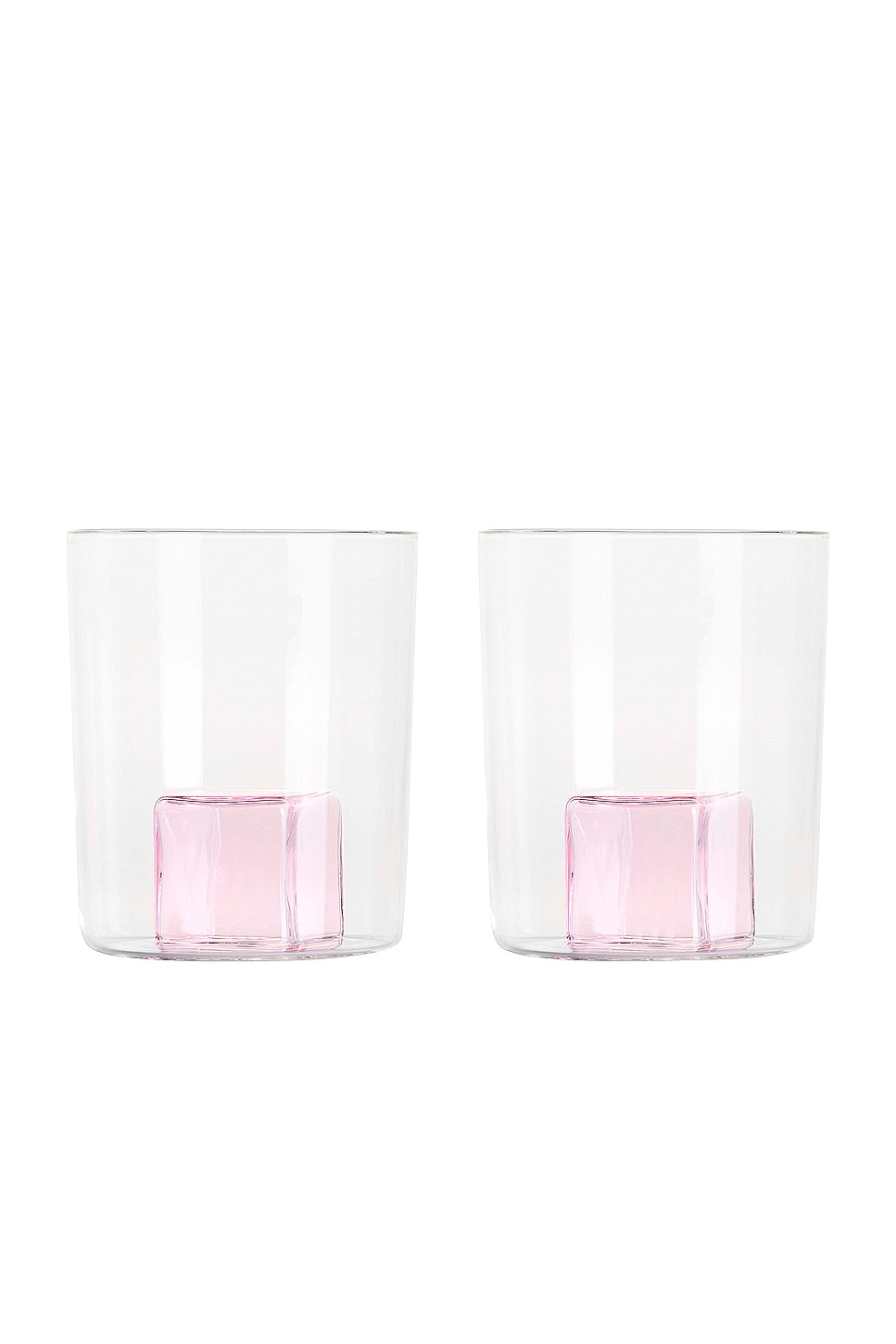 Image 1 of Maison Balzac 2 Pink Ice Gobelets in Clear & Pink