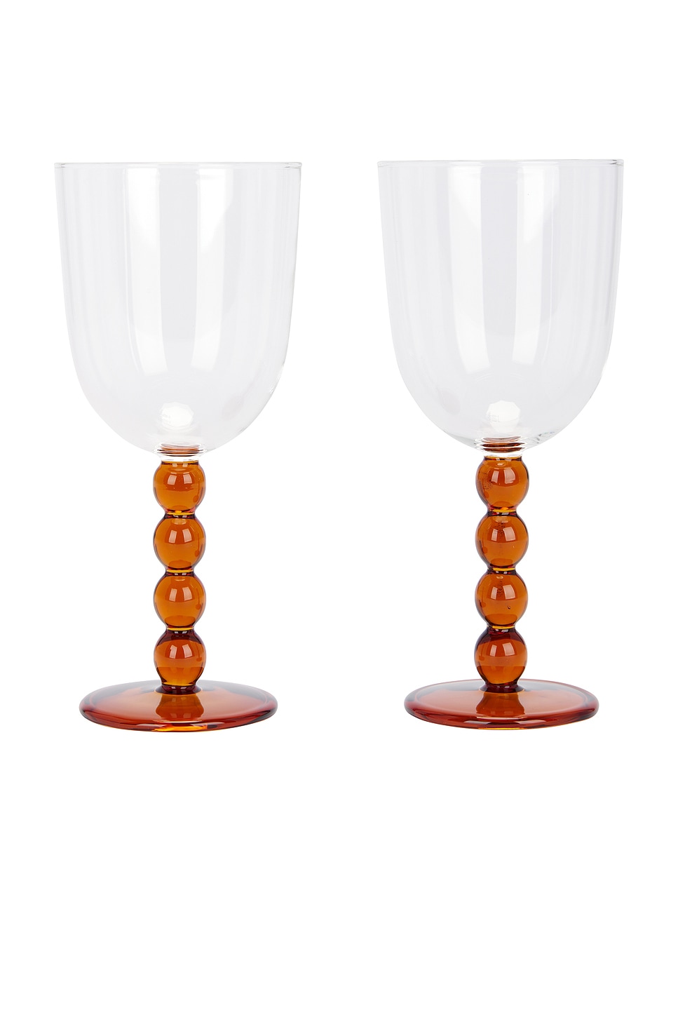 Image 1 of Maison Balzac Volute Wine Glasses Set Of 2 in Clear & Amber