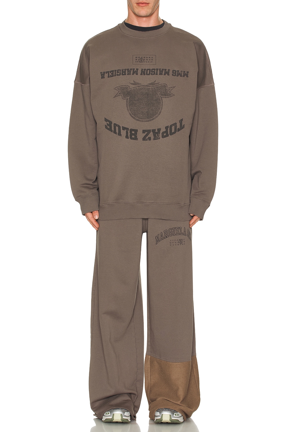 Image 1 of MM6 Maison Margiela Crew Neck Sweatshirt in Brown