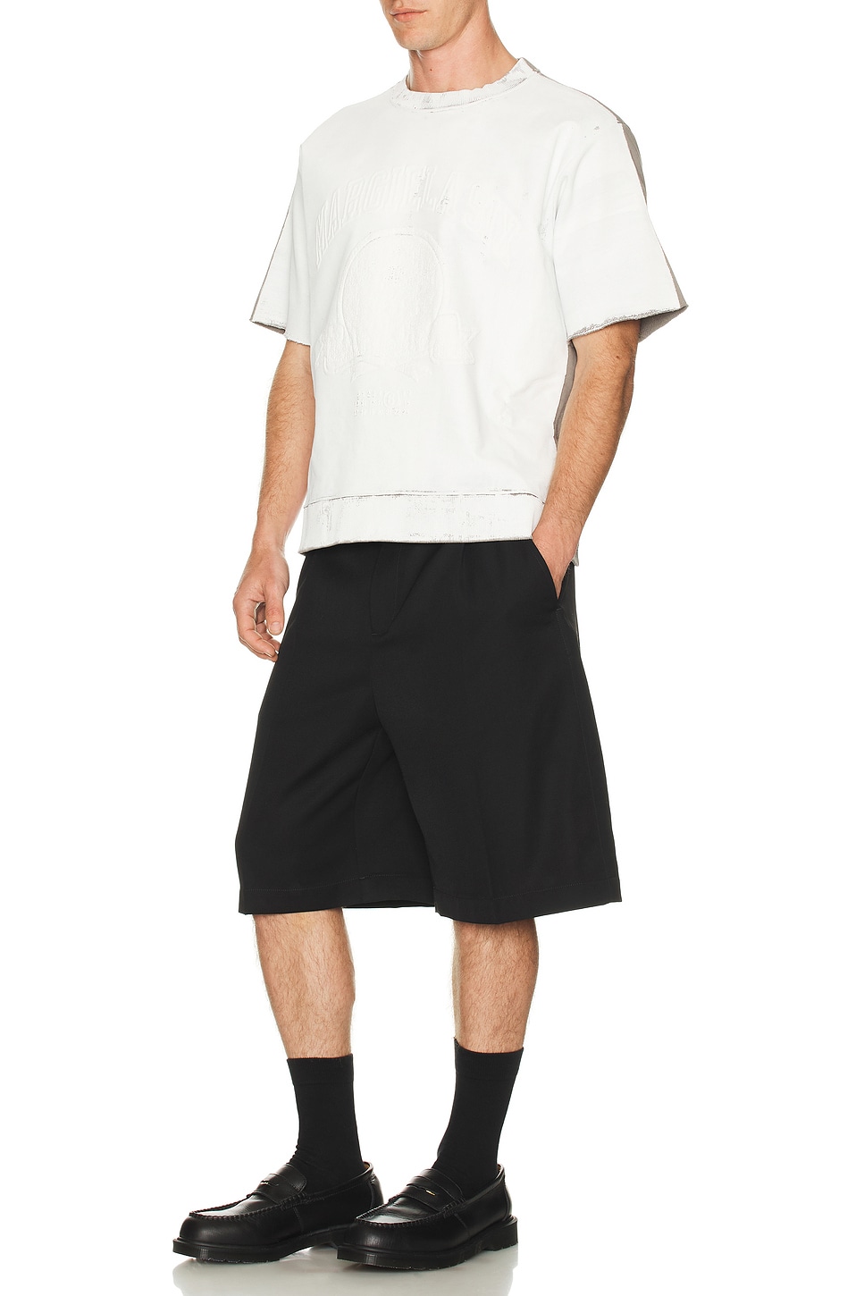 Image 1 of MM6 Maison Margiela Crew Neck Short Sleeve Sweatshirt in Taupe