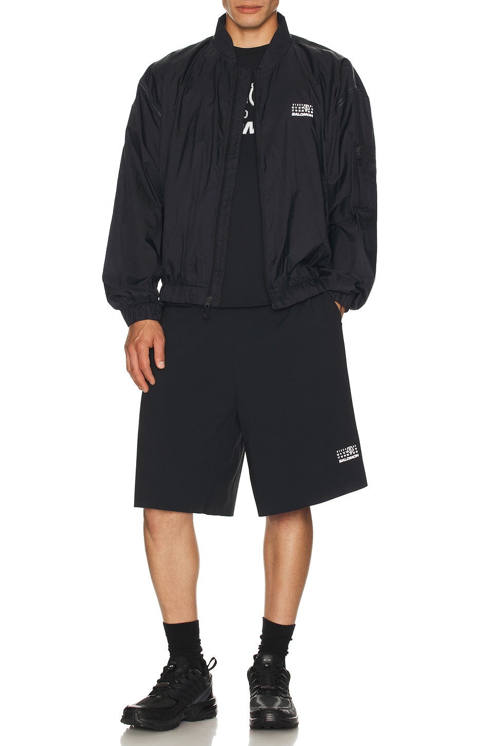 Image 1 of MM6 Maison Margiela Bomber Jacket in Deep Black