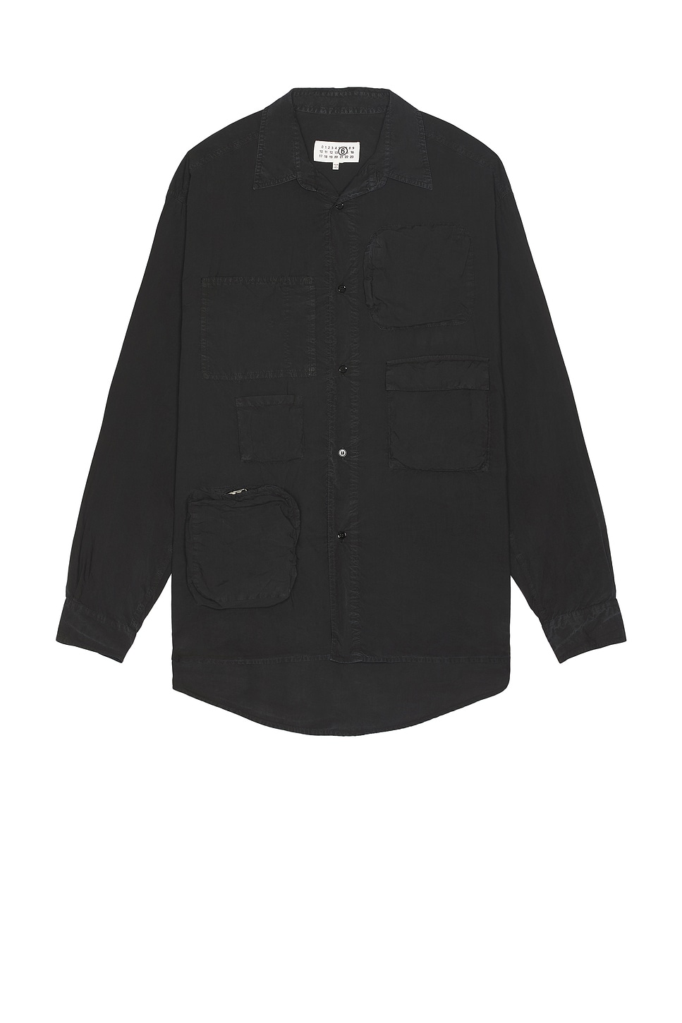 Image 1 of MM6 Maison Margiela Long Sleeved Shirt in Washed Black