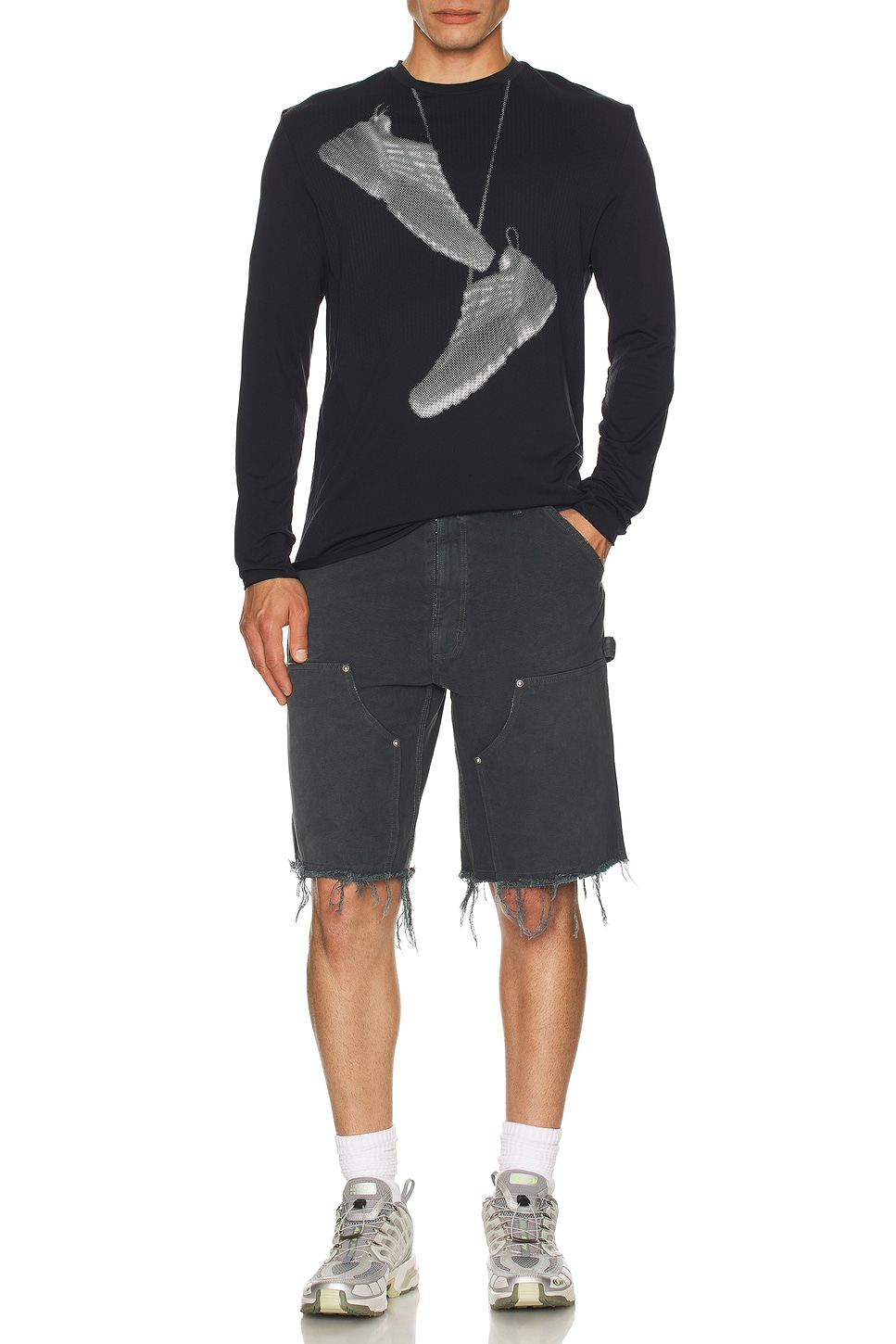 Image 1 of MM6 Maison Margiela x Salomon Long Sleeve T-Shirt in Deep Black