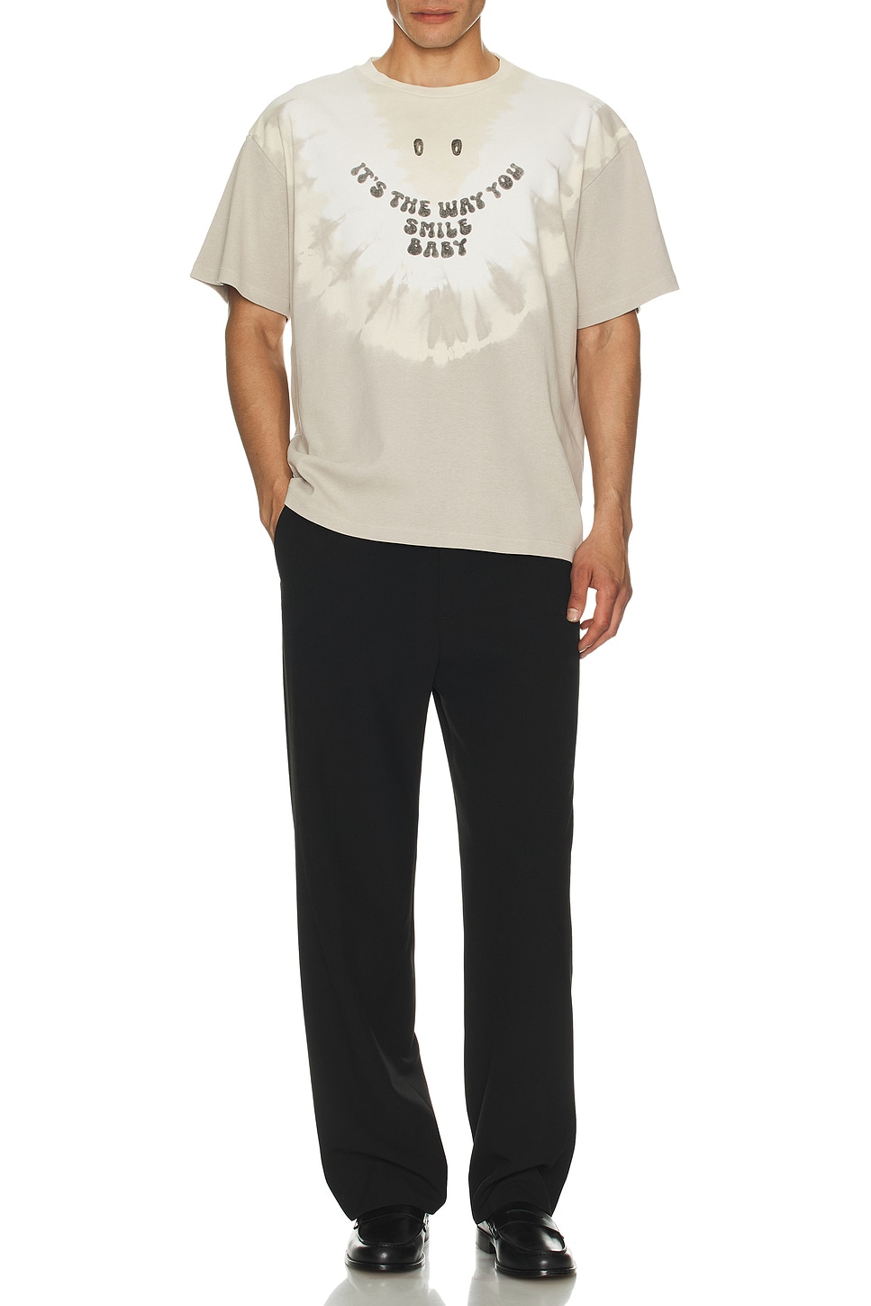 Image 1 of MM6 Maison Margiela Smile Tee in Beige, White, & Grey