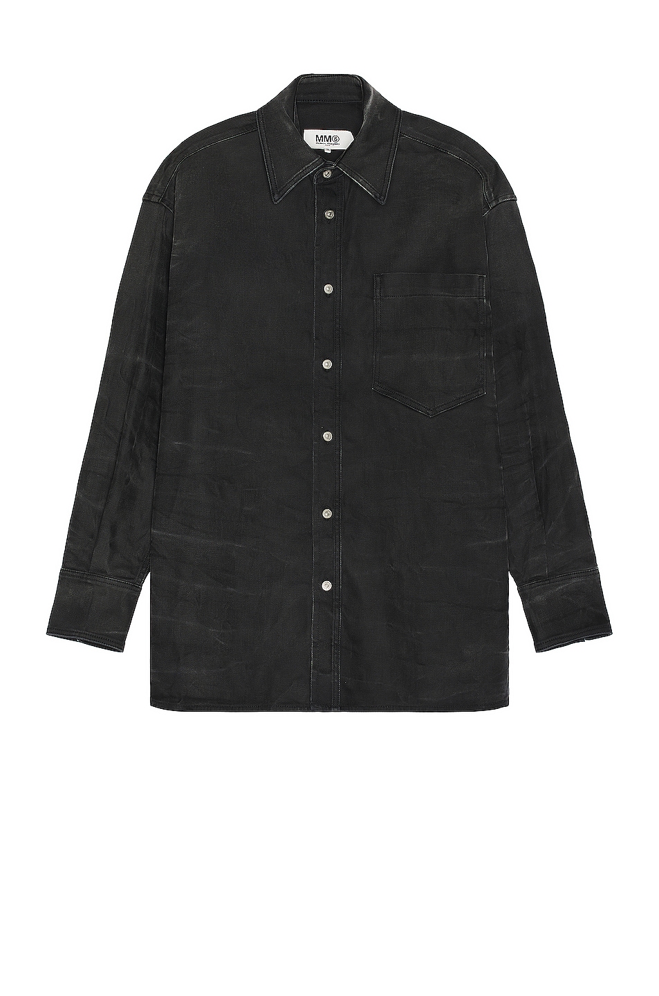 Image 1 of MM6 Maison Margiela Long Sleeve Denim Shirt in Black