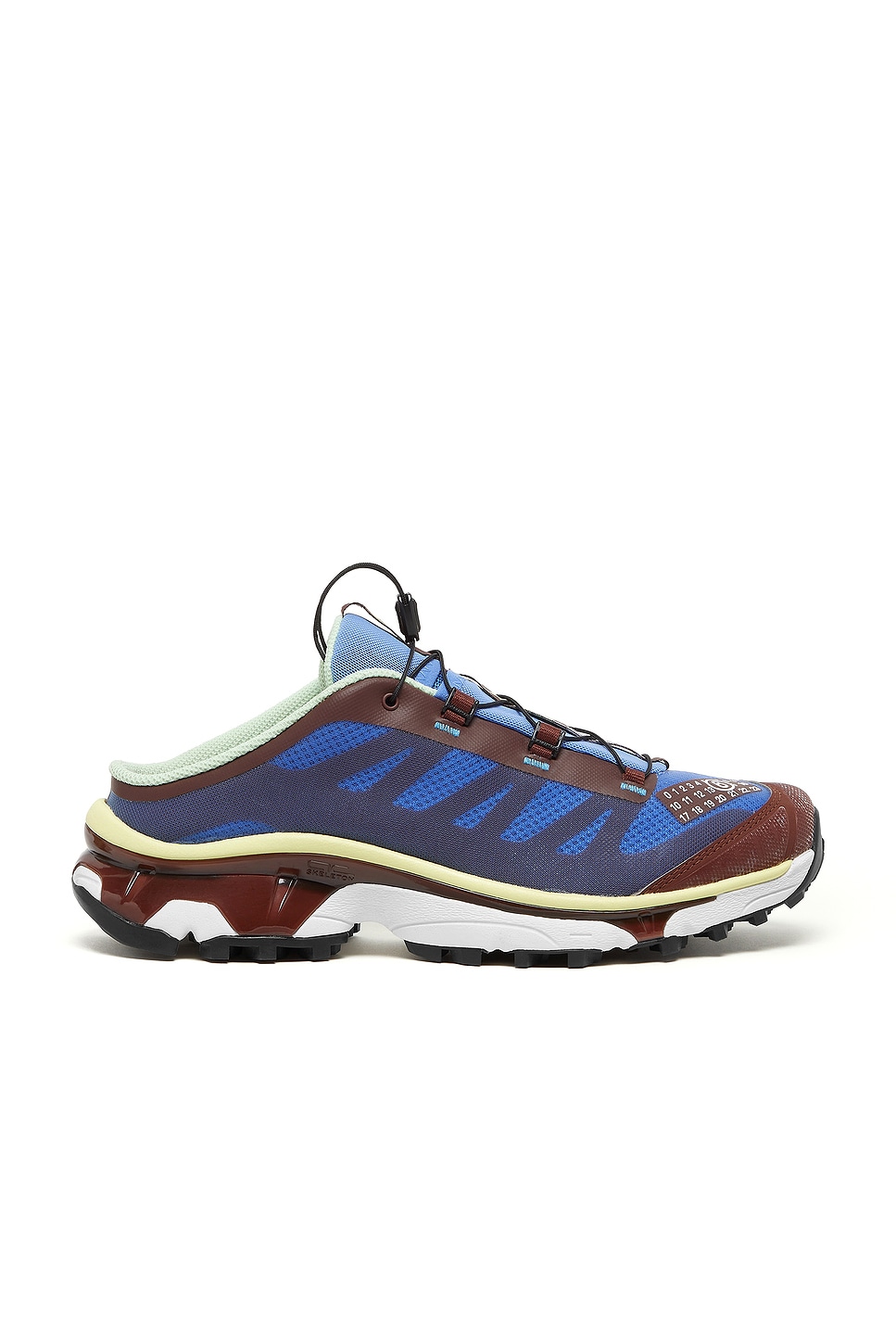 Image 1 of MM6 Maison Margiela x Salomon Xt Mule 4 in Ultramari, Rum Raisi, & Yellow Iris