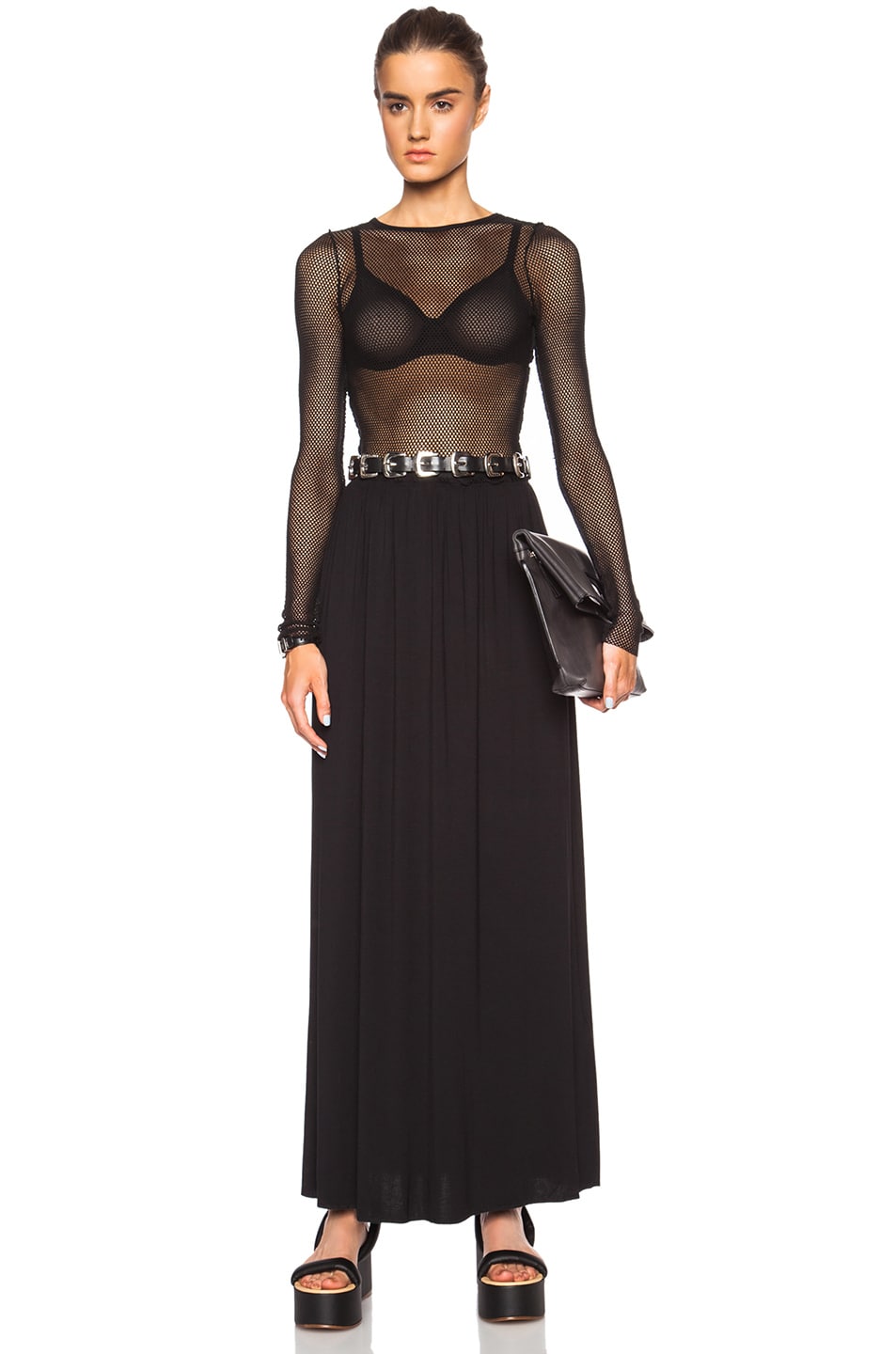 Image 1 of MM6 Maison Margiela Cotton-Blend Mesh Dress in Black