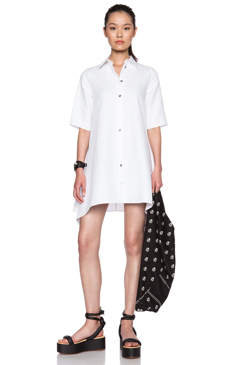 Image 1 of MM6 Maison Margiela Cotton-Blend Shirt Dress in White