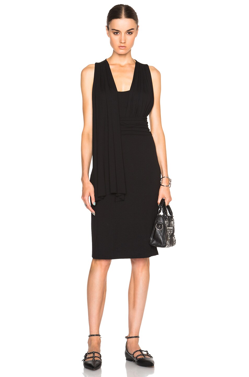 Image 1 of MM6 Maison Margiela Sleeveless Jersey Dress in Black